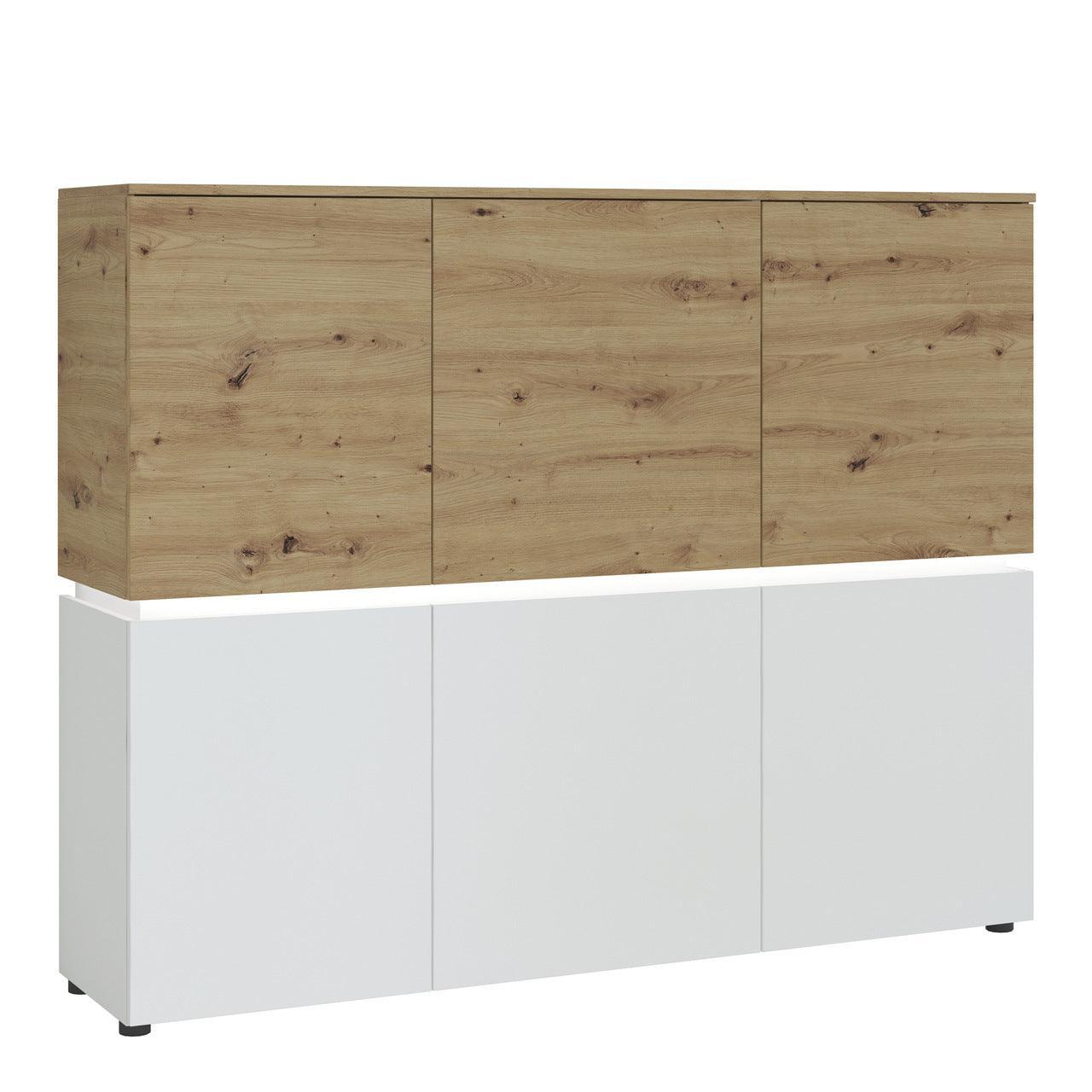 Luci 6 Door Cabinet in White and Oak