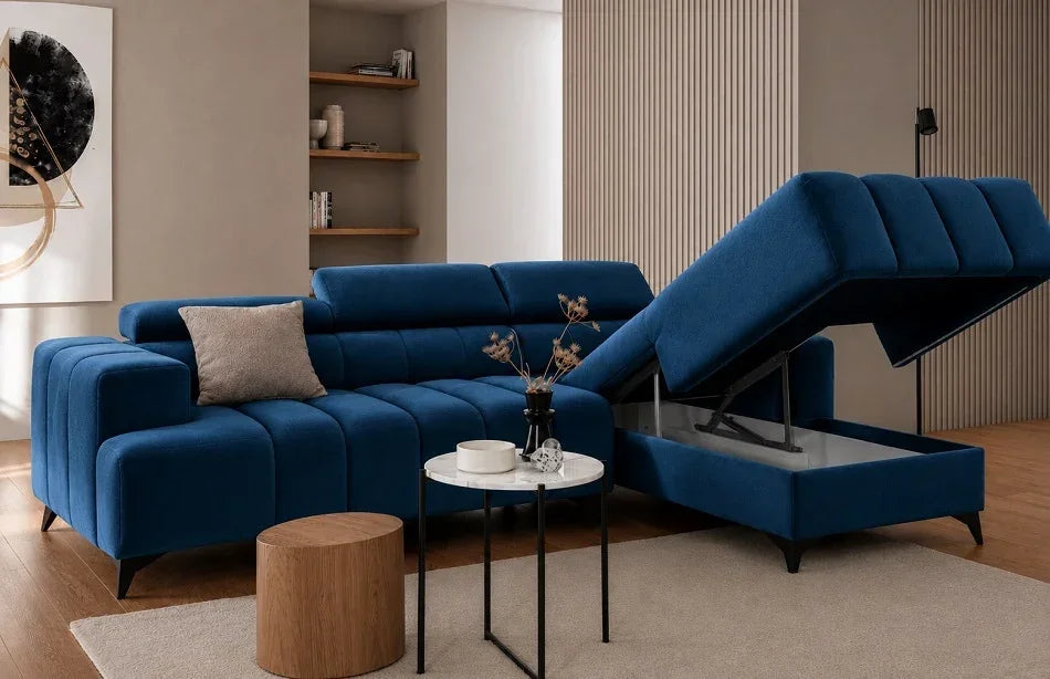 Ragusso Express Delivery Corner Sofa Bed With Storage Malia Marine