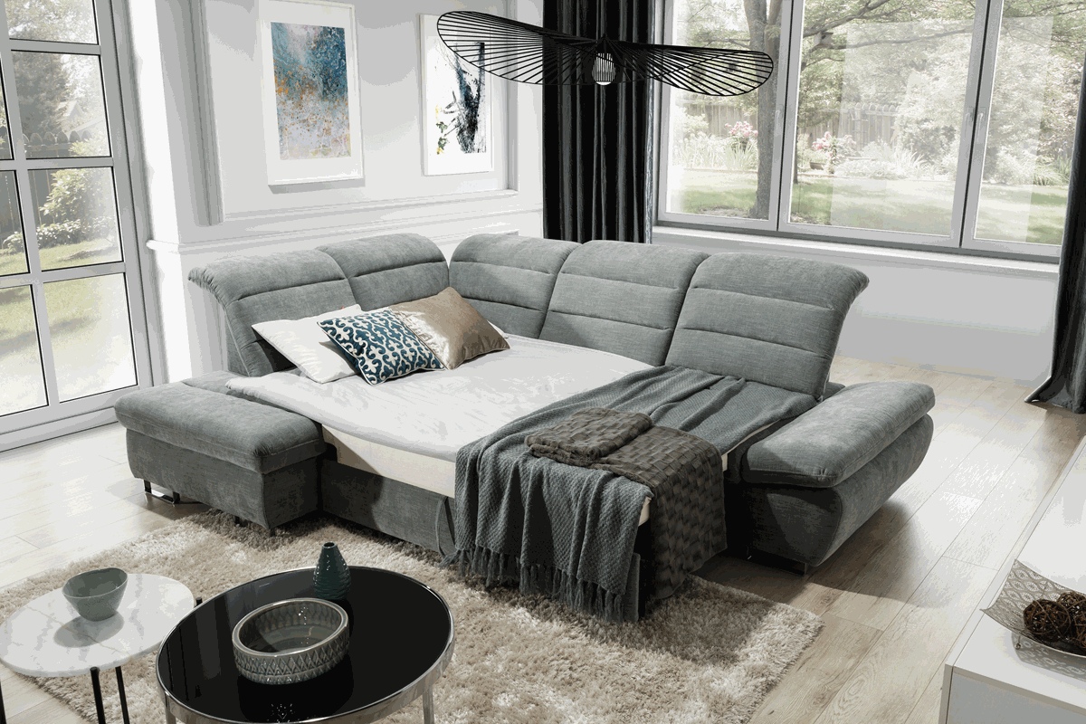 Roman II Corner Sofa Bed With Storage Milton 14/Kronos 07