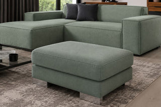 Rosso Footstool In Malia Aqua VELVET Clearance
