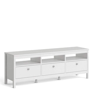 Madrid Tv-Unit 3 Drawers in White - Msofas LTD