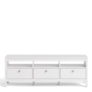 Madrid Tv-Unit 3 Drawers in White - Msofas LTD