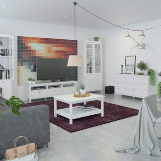 Madrid Tv-Unit 3 Drawers in White - Msofas LTD