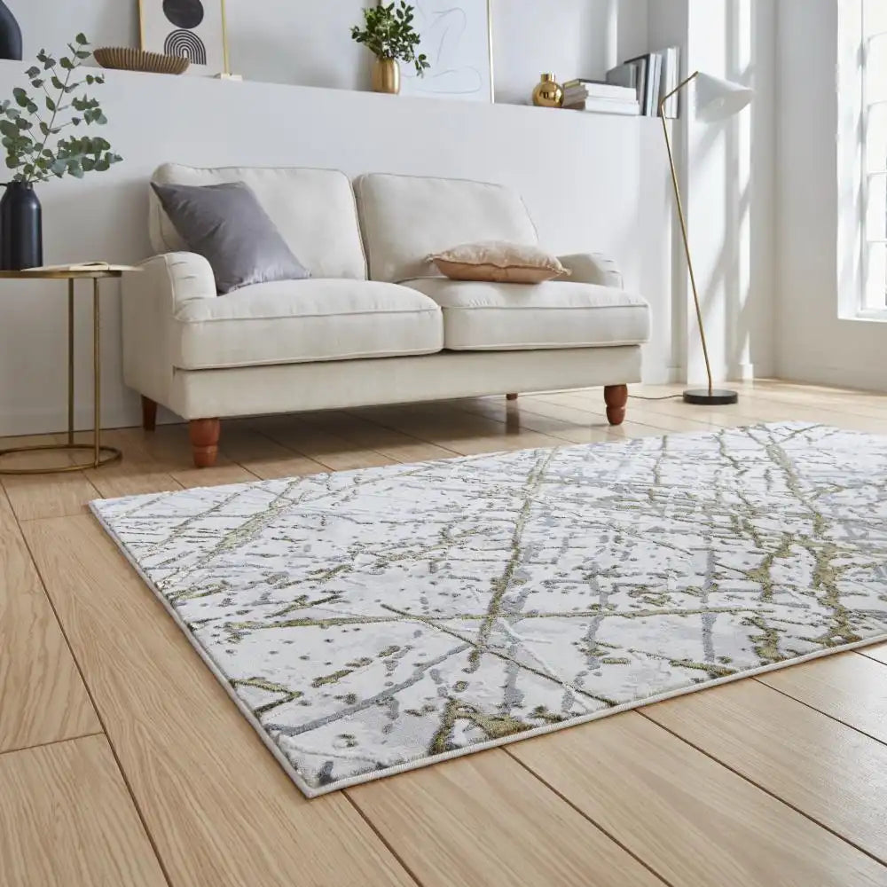 Artemis B8403A Luxury Gold and Silver Area Rug