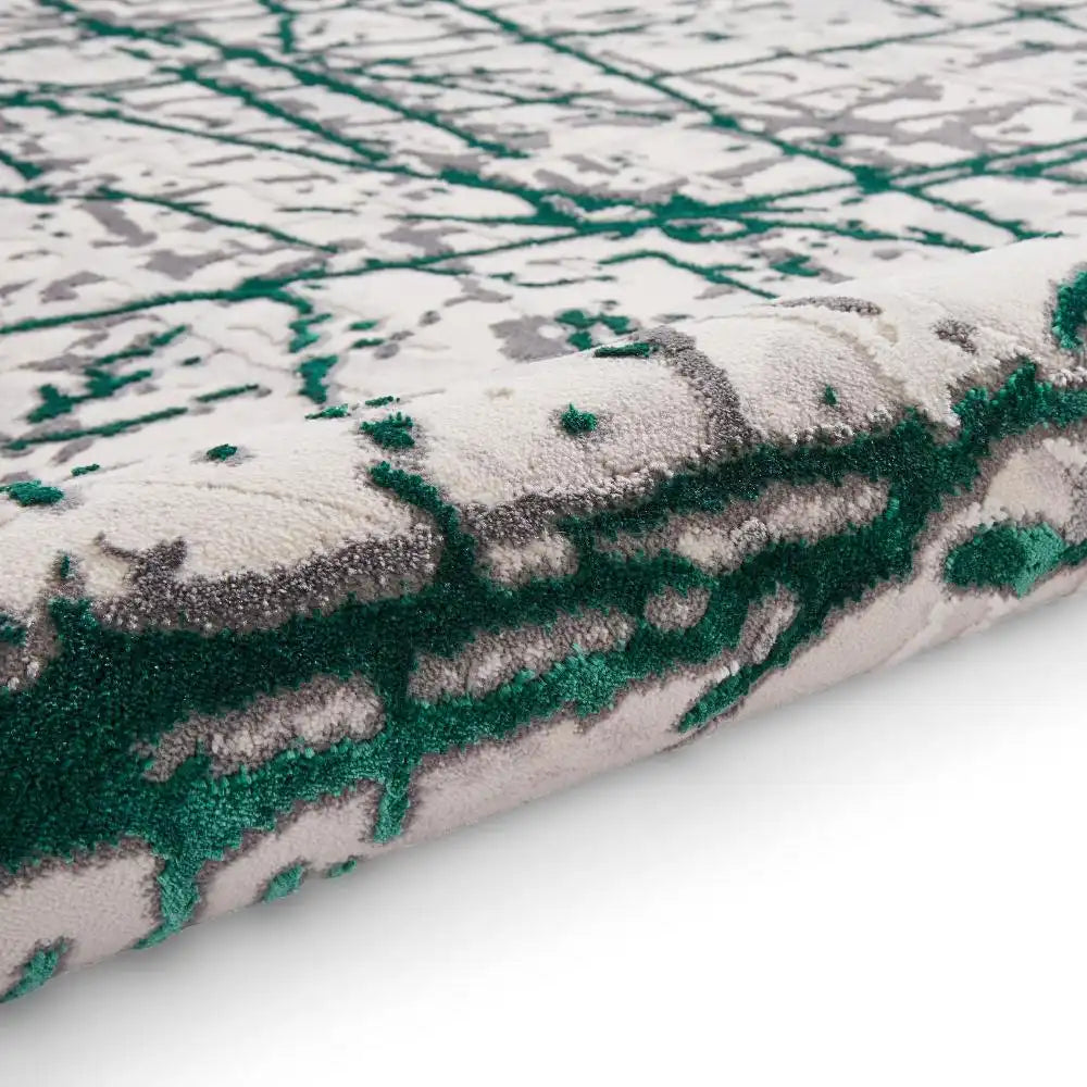 Artemis B8403A Decorative Green and Silver Area Rug