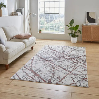 Artemis B8403A Contemporary Pink and Silver Area Rug