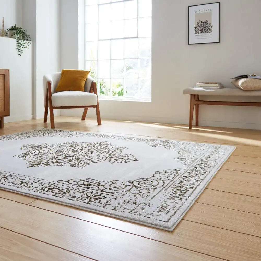 Artemis B9076A Luxury Gold and Silver Area Rug