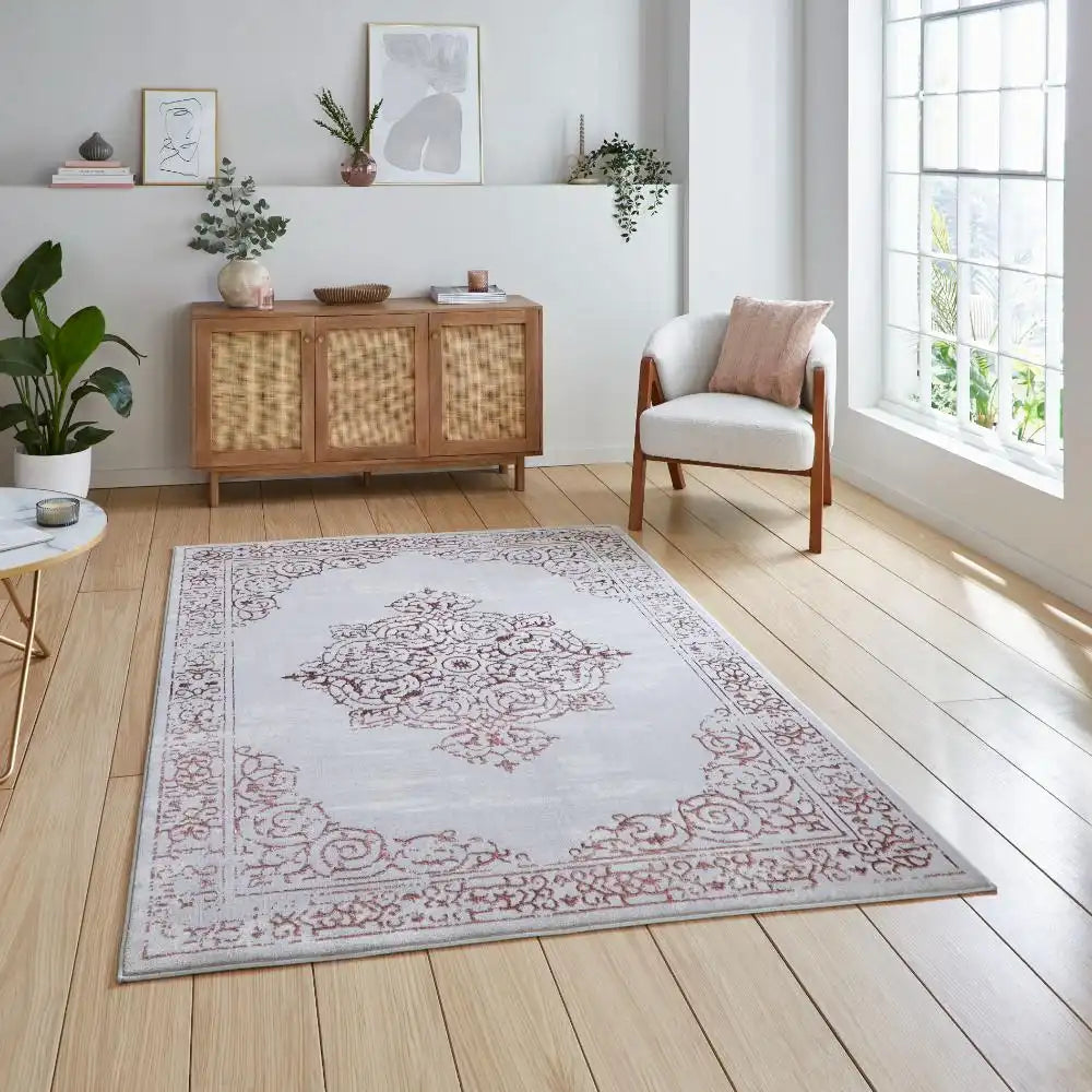 Artemis B9076A Modern Rose and Silver Area Rug
