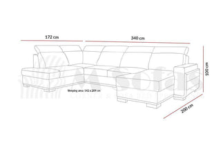 Salvo I U Shape Corner Sofa Bed - Msofas LTD