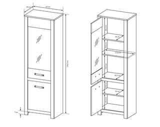 Sand Tall Cabinet 62 - Msofas LTD