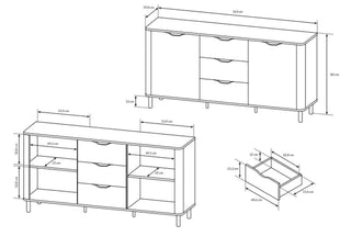 Santi Sideboard with Drawers - Msofas LTD