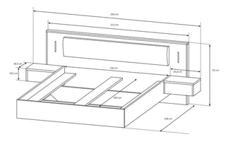 Sega Bed with 2 Bedside Tables - Msofas LTD