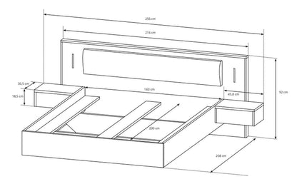 Sega Bed with 2 Bedside Tables