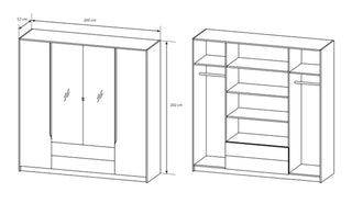 Sega Wardrobe 200 - Msofas LTD