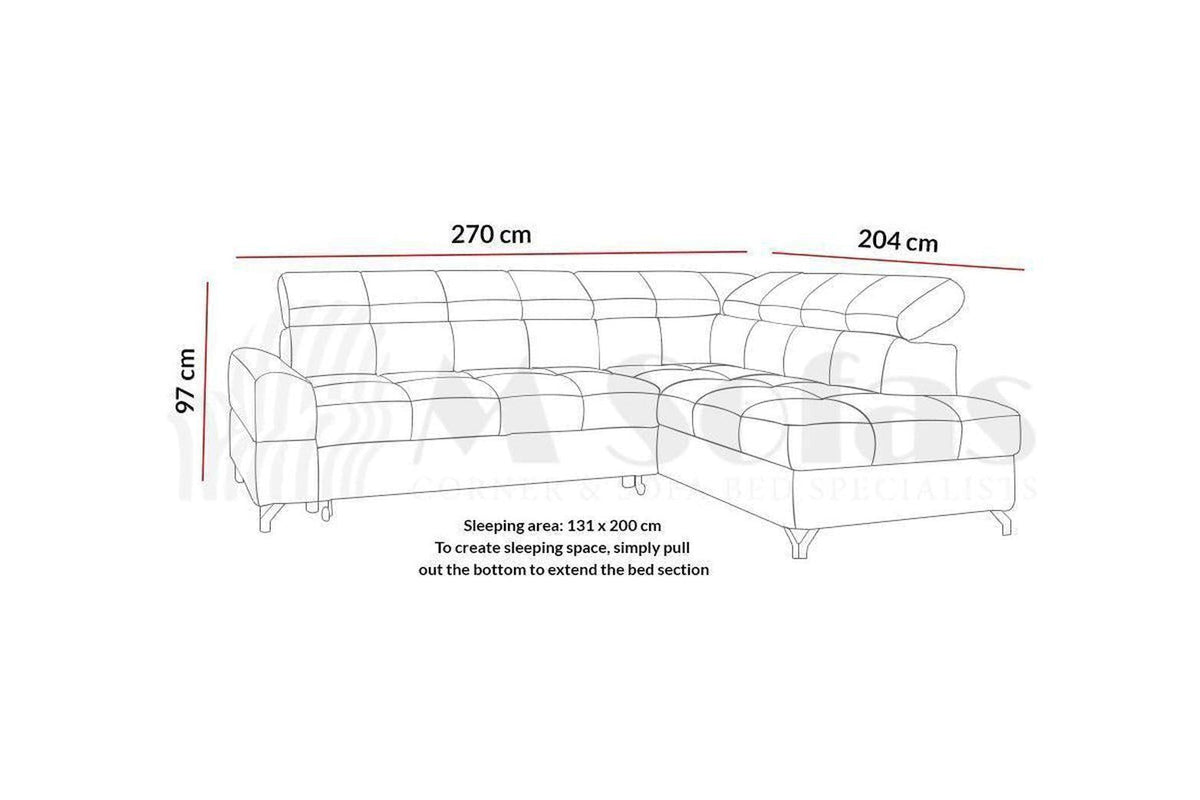 Sempre Corner Sofa Bed With Storage