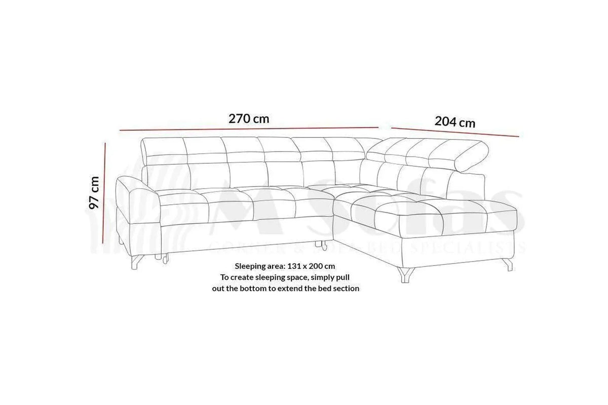 Sempre Corner Sofa Bed With Storage