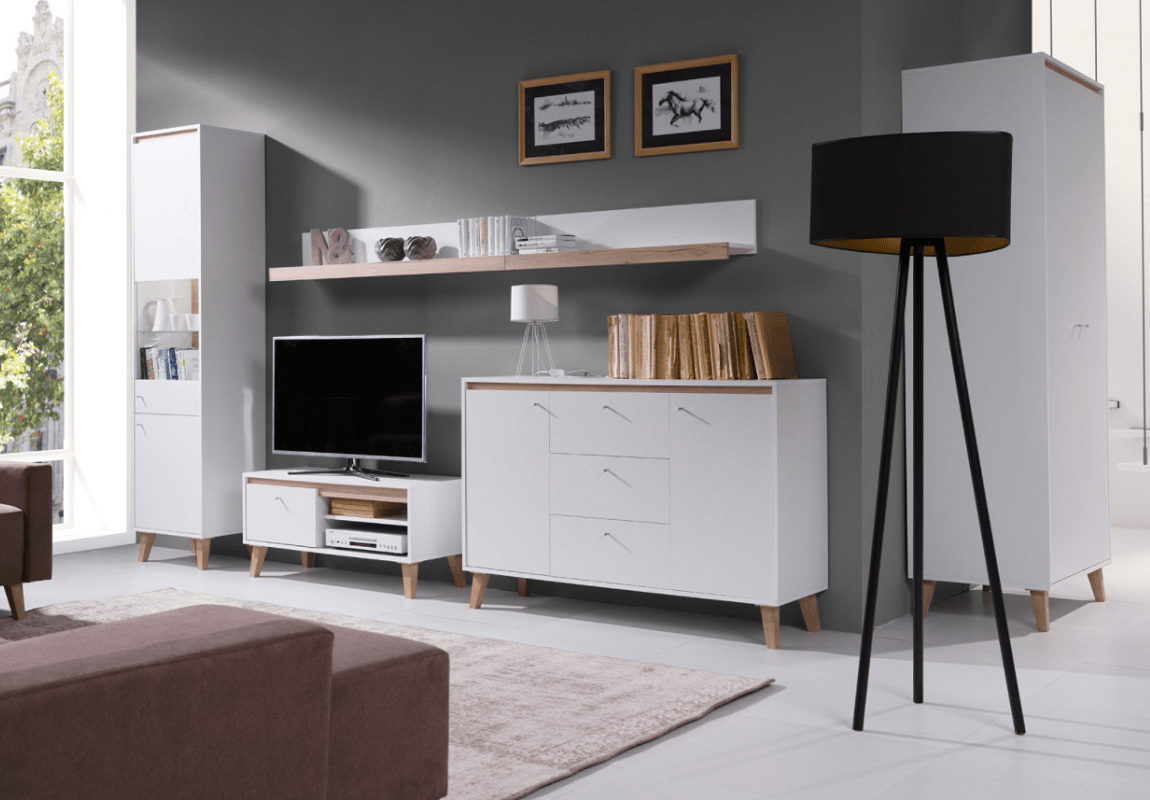 Oviedo Tv Unit 100 White / Light San Remo