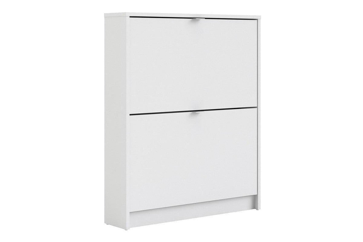 Shoe Cabinet Express Delivery 2 Tilting Doors White