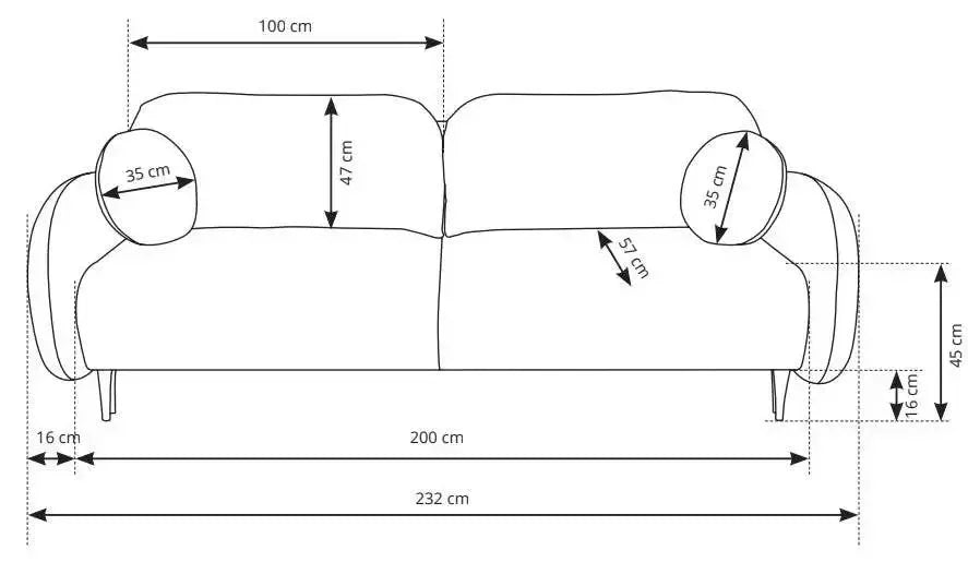 Soft 3 Seater Sofa Bed With Storage dimensions