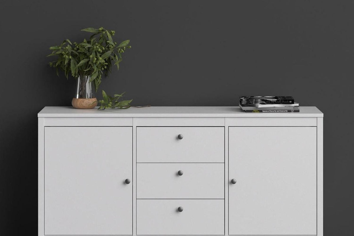 Madrid Sideboard 2 Doors + 3 Drawers In White