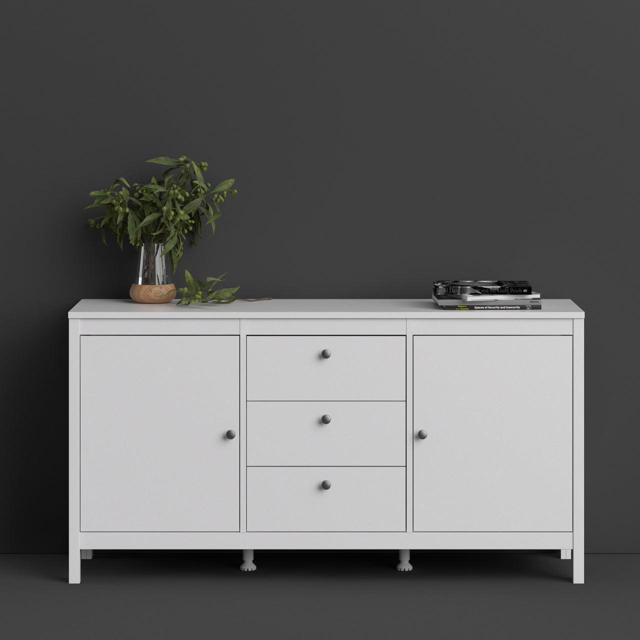 Madrid Sideboard 2 Doors + 3 Drawers in White