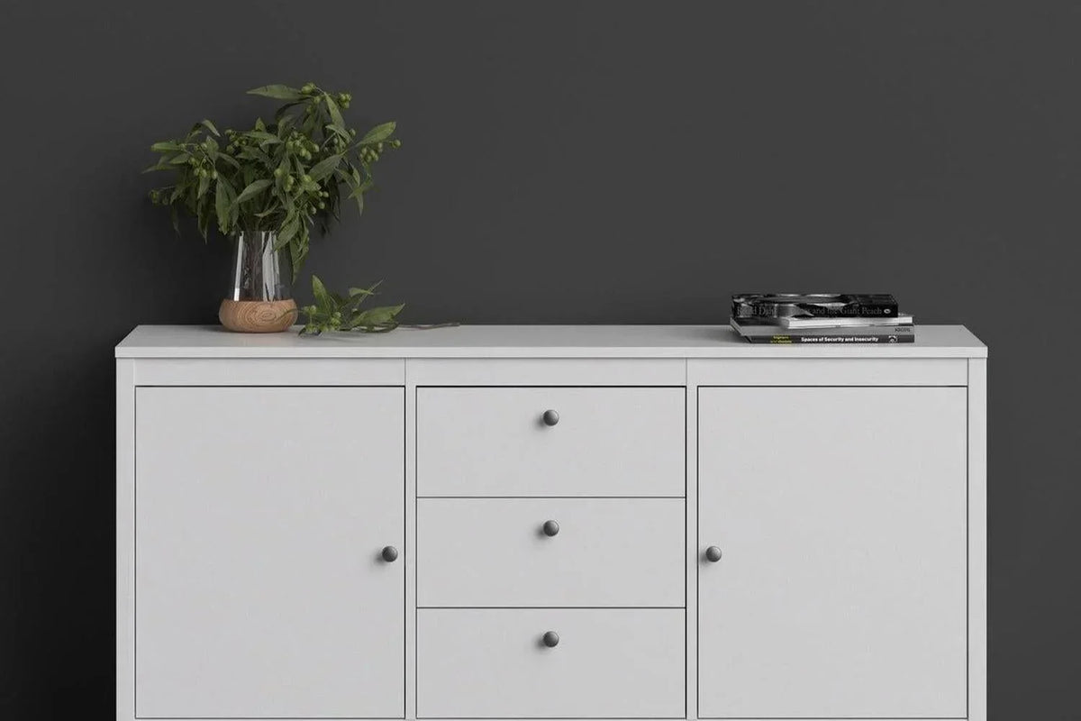 Madrid Sideboard 2 Doors + 3 Drawers In White