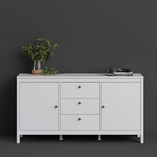 Madrid Sideboard 2 Doors + 3 Drawers in White - Msofas LTD