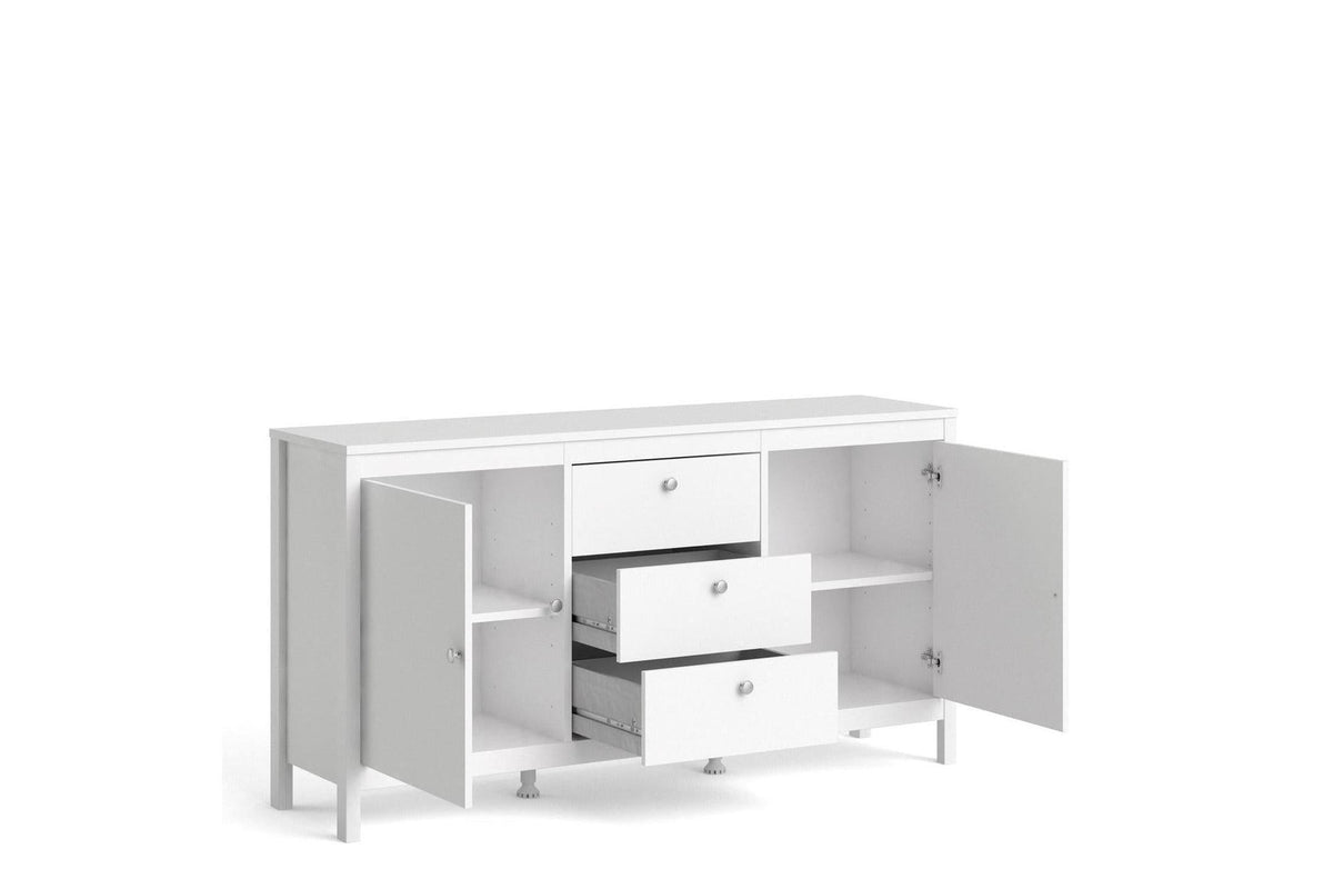 Madrid Sideboard 2 Doors + 3 Drawers In White