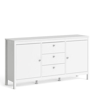 Madrid Sideboard 2 Doors + 3 Drawers in White - Msofas LTD