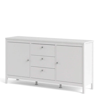 Madrid Sideboard 2 Doors + 3 Drawers in White - Msofas LTD