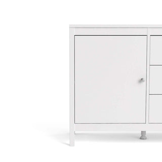 Madrid Sideboard 2 Doors + 3 Drawers in White - Msofas LTD