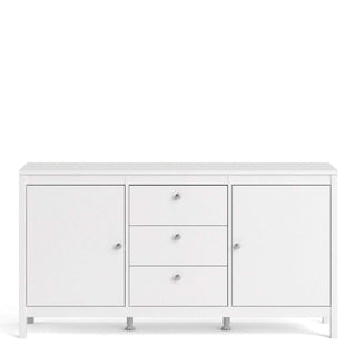 Madrid Sideboard 2 Doors + 3 Drawers in White - Msofas LTD