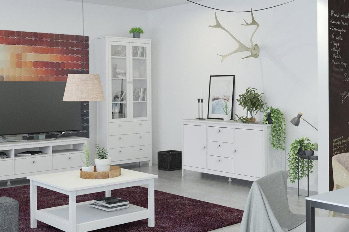 Madrid Sideboard 2 Doors + 3 Drawers In White