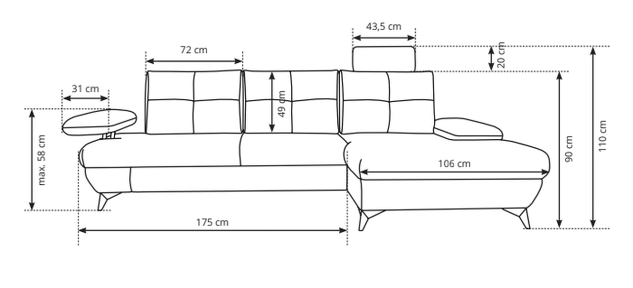 Stella Corner Sofa Bed Zoya 01 Fast Delivery