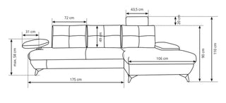 Stella Corner Sofa Bed Zoya 01 Fast Delivery - Msofas LTD