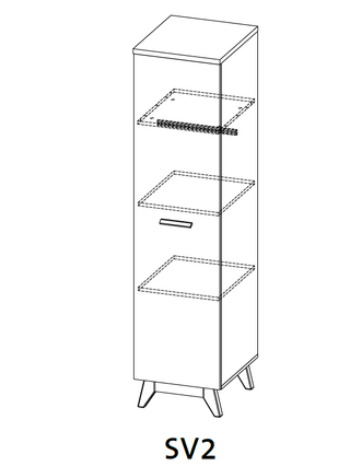 Steven Single Wardrobe 45 - Msofas LTD