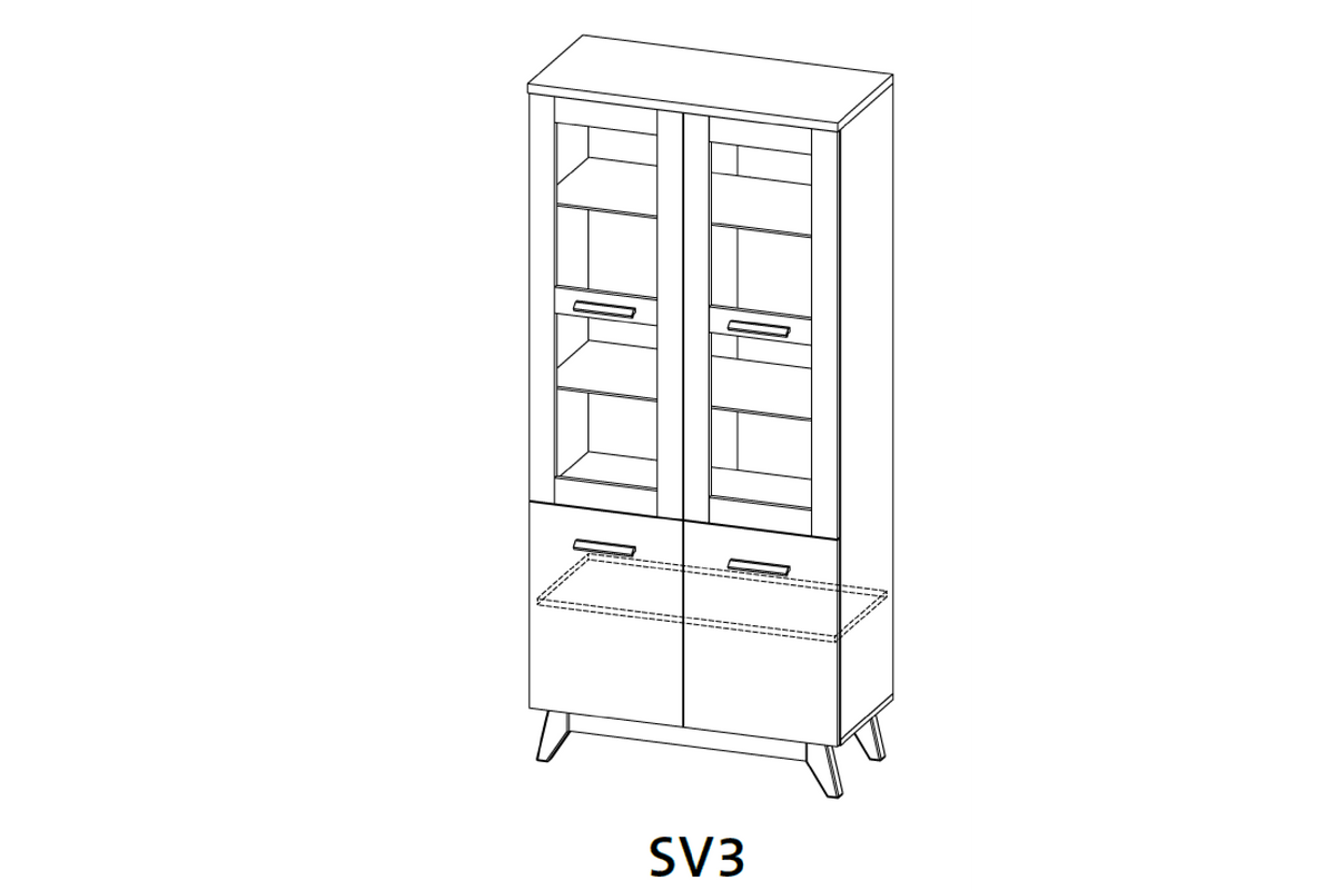 Steven Double Glass Cabinet