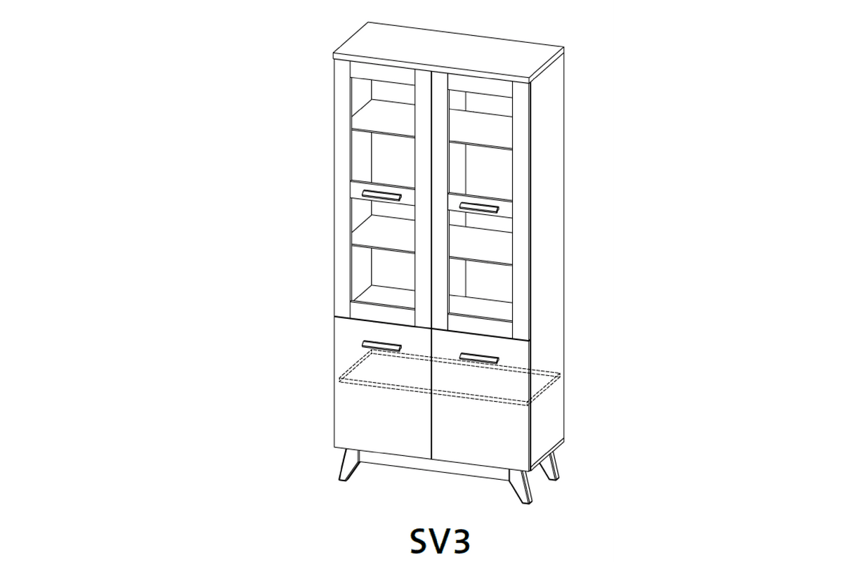 Steven Double Glass Cabinet