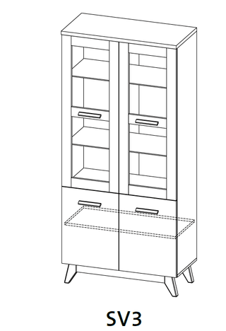 Steven Double Glass Cabinet - Msofas LTD