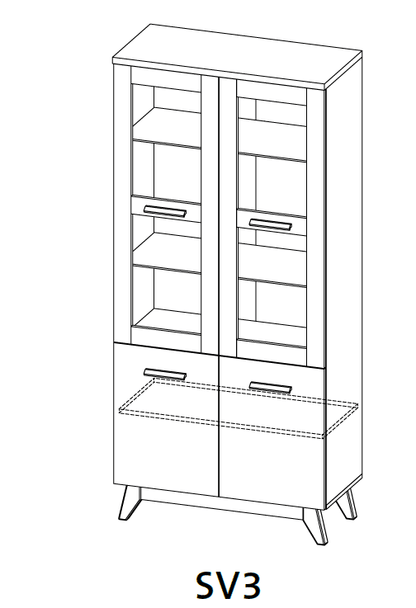 Steven Double Glass Cabinet