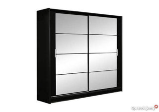 Dakota 203 Black Wardrobe with Mirror Fast Delivery - Msofas LTD