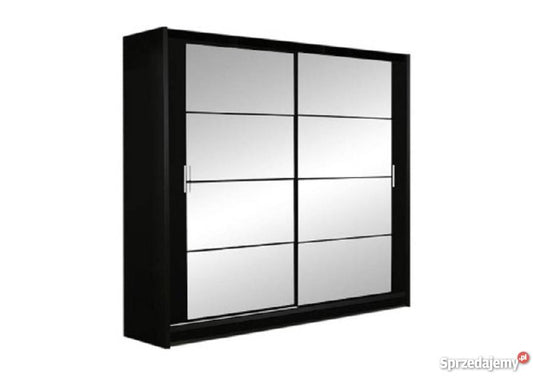 Dakota 203 Black Wardrobe with Mirror Fast Delivery