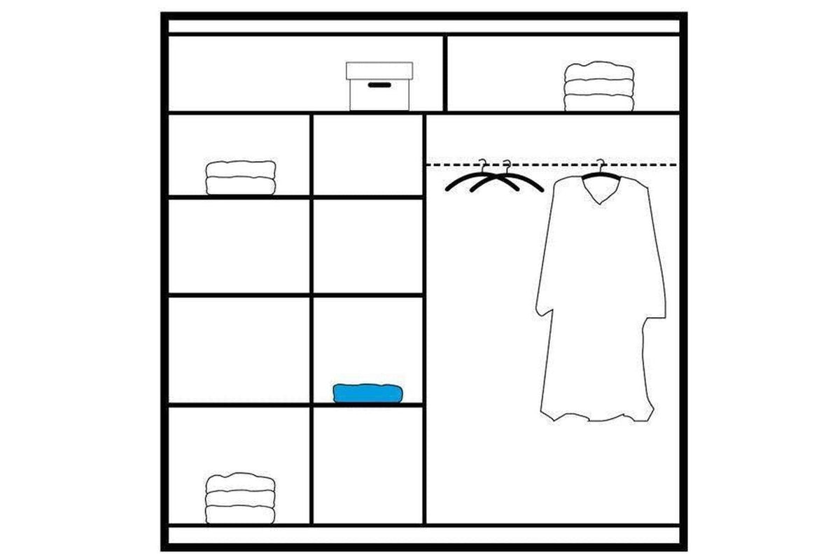 Dakota 203 Graphite Wardrobe With Mirror