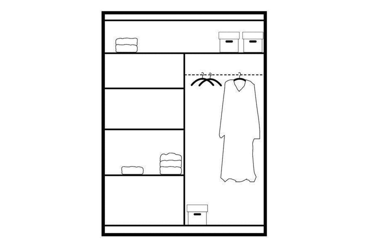 Dakota 160 Black Sliding Wardrobe With Mirror