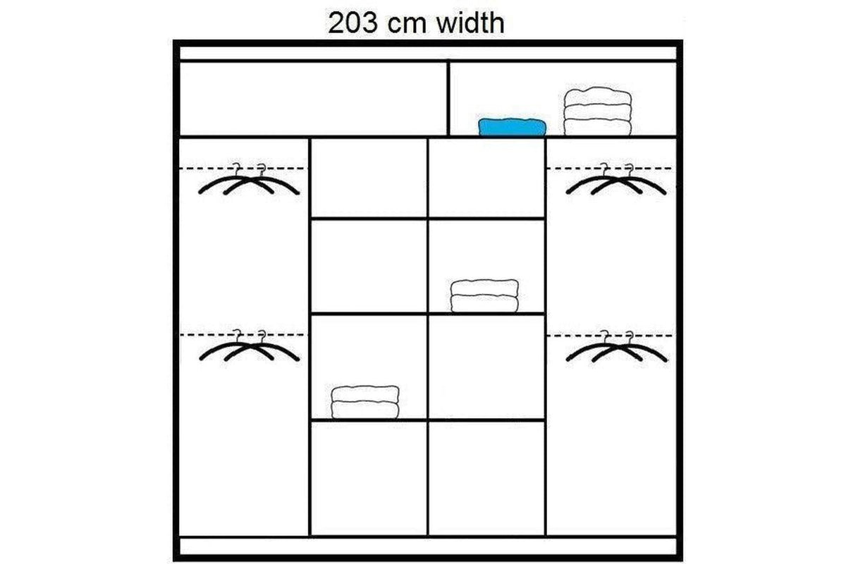 Paris 203 Graphite Sliding Wardrobe With Mirror