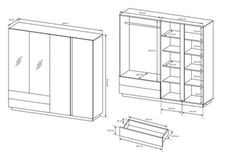 Arco Wardrobe 220 - Msofas LTD