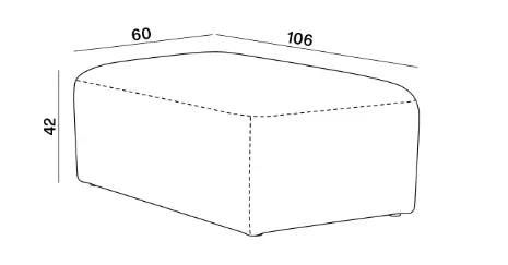 Tomino Footstool Cloud 03 Clearance dimensions