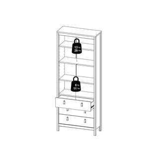 Madrid China Cabinet 2 Doors + 3 Drawers in White - Msofas LTD