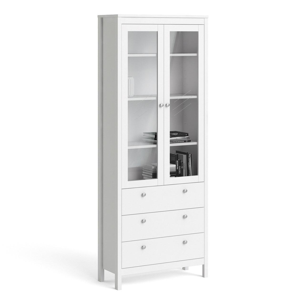 Madrid China Cabinet 2 Doors + 3 Drawers in White