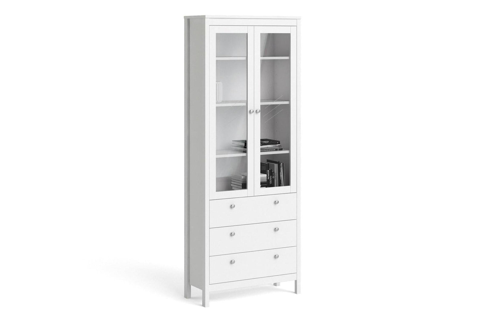 Madrid China Cabinet 2 Doors + 3 Drawers In White